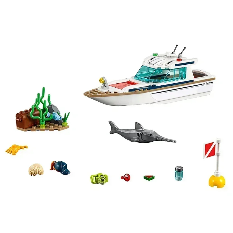 سلسلة سيتي 60221 يخت الغوص شاي - مراجعة Model Kit Yacht وسعره